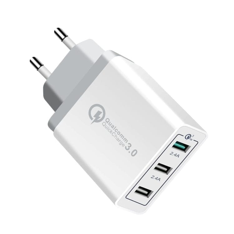 Qualcomm QC 3.0 stenski adapter fast charging 3x usb – bel