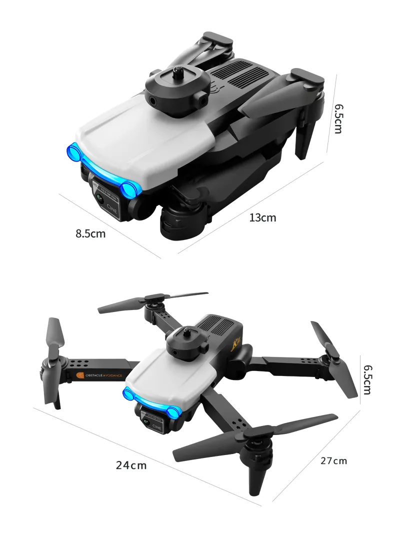 Zložljiv dron s kamero in sistemom za izogibanje oviram 4K K102 Max + 2 dodatni bateriji