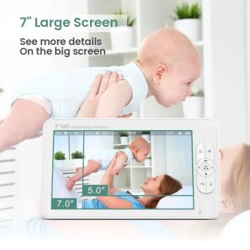 Elektronska video varuška z vrtljivo kamero in veliko 7-palčno starševsko enoto HD BM700