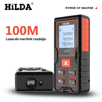 HILDA multifunkcijski baterijski LCD laserski merilnik razdalje do 100m