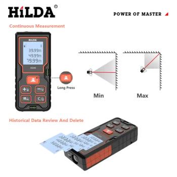 HILDA multifunkcijski baterijski LCD laserski merilnik razdalje do 100m