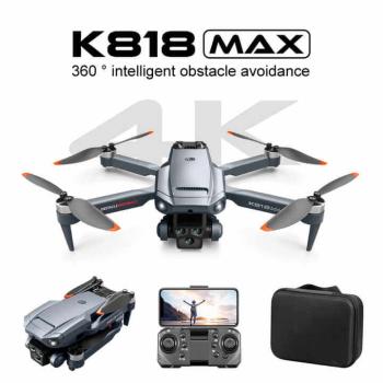 Dron K818 Max V2 s kamerami in sistemom za prepoznavo ovir, 3 baterije, Brezkrtačni motorji
