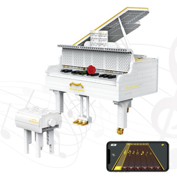 YC-21003 Dreamers Piano kocke za sestavljanje, Bluetooth, Motorizirani deli, Limited Edition, 2745-delni