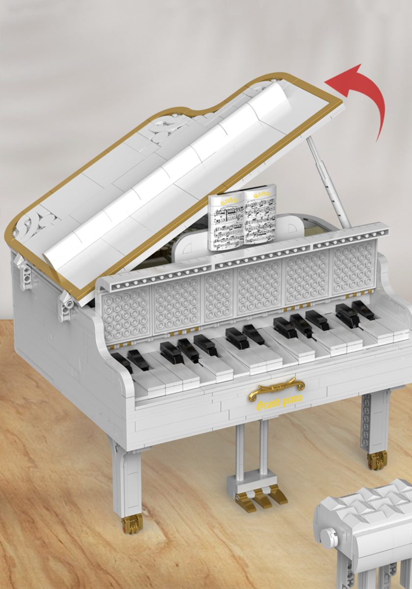 YC-21003 Dreamers Piano kocke za sestavljanje, Bluetooth, Motorizirani deli, Limited Edition, 2745-delni