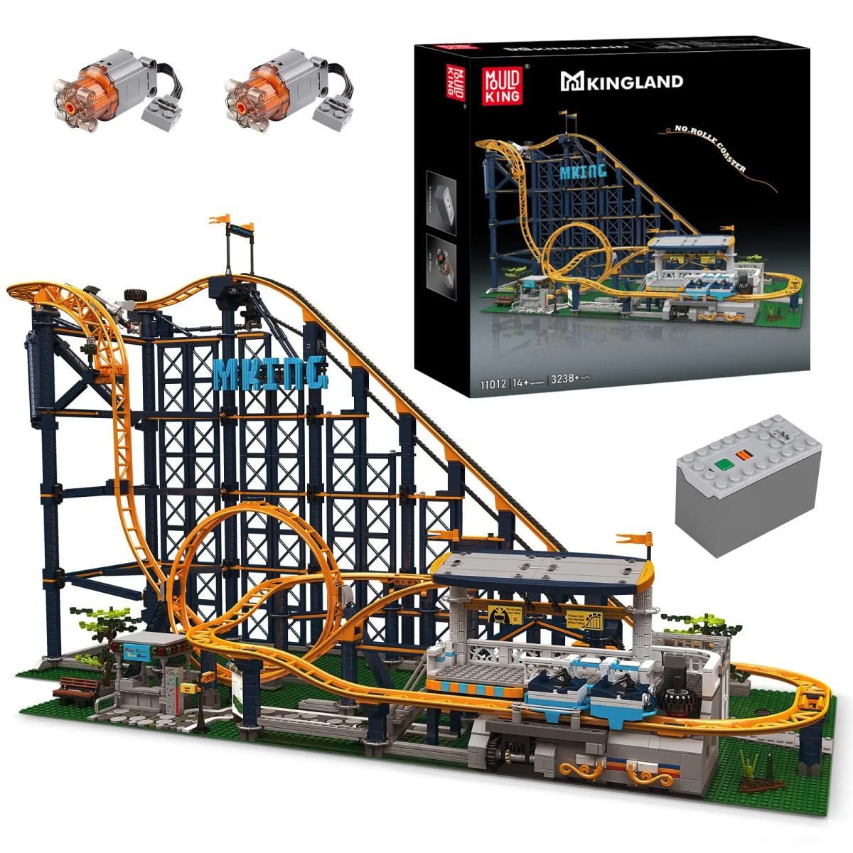 Moukd King 11012 roller coaster kocke za sestavljanje, Motorizirani deli, 3024-delni